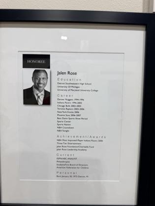 Jalen Rose plaque